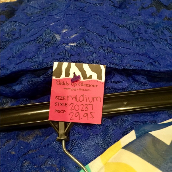 Beautiful sheer top and blue lace palazzo pant NEW - Picture 8 of 14